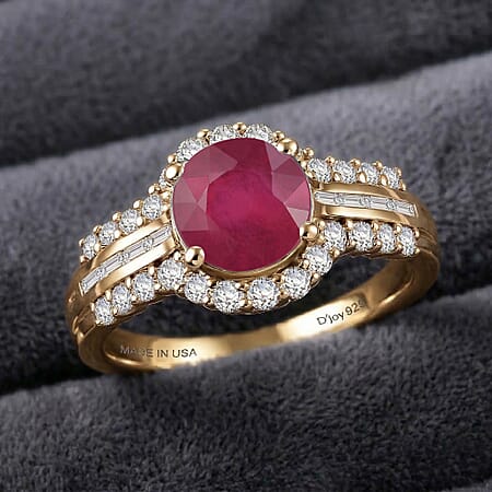 Niassa Ruby/4/Yellow Gold Over Sterling Silver / 12 - Product card gallery slide 2 (10178792587577)