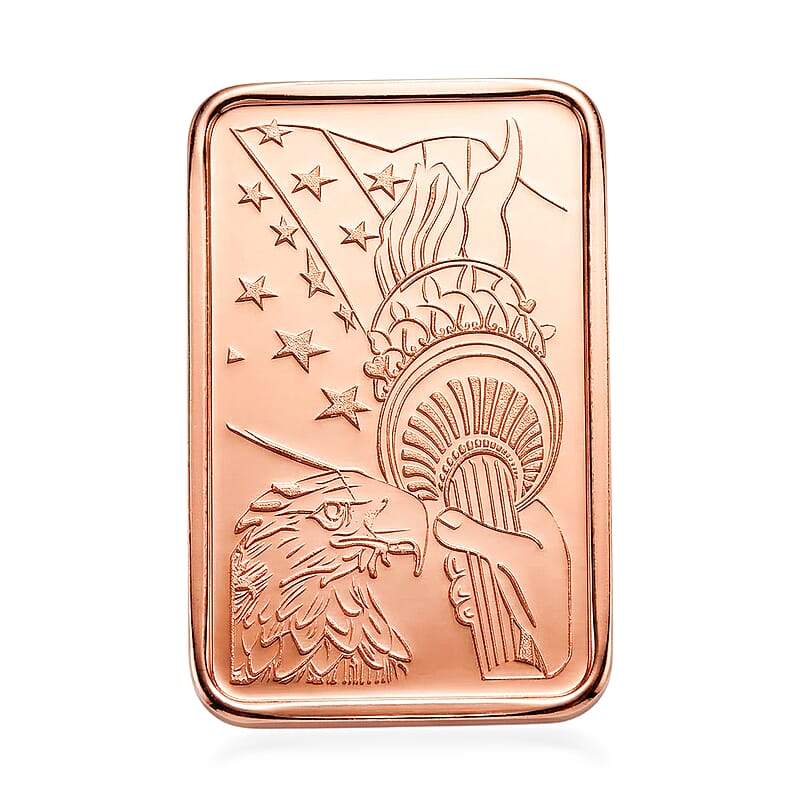 Copper Liberty Torch & American Eagle Iconic Embossed Bar (10g)