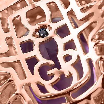 GP Italian Garden Collection AAA Rose De France Amethyst and Multi Gemstone 5.65 ctw Ring in 18K Vermeil Rose Gold Over Sterling Silver (Size 10.0)