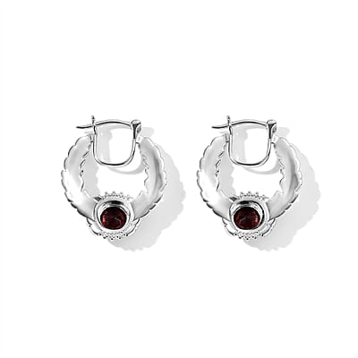 EverTrue Mozambique Garnet 5.60 ctw Earrings in Platinum Bond