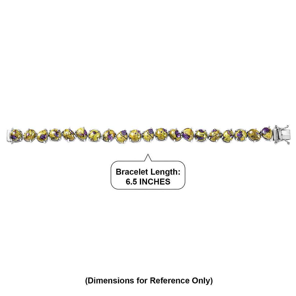 EverTrue Tasmanian Stichtite 37.60 ctw Multi Shapes Mystic Earth Link Bracelet in Platinum Bond (6.50 In) image number 4