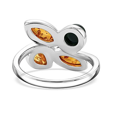 Baltic, Yellow and Green Amber Ring in Sterling Silver (Size 9.0)