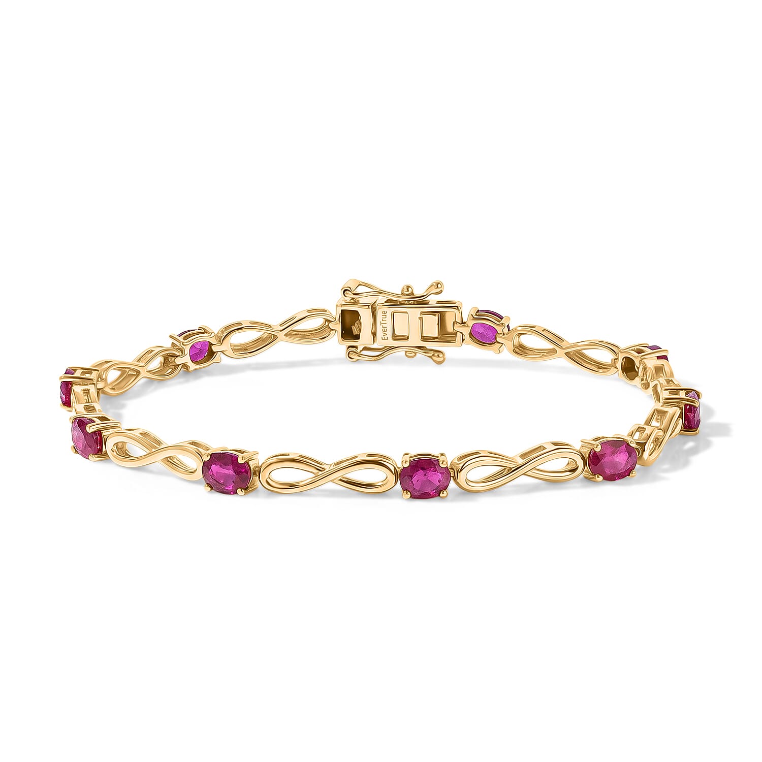 EverTrue Niassa Ruby (FF) 5.00 ctw Bracelet in 18K YG Plated (7.25 In)