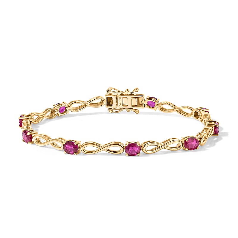 EverTrue Niassa Ruby (FF) 5.00 ctw Bracelet in 18K YG Plated (7.25 In)