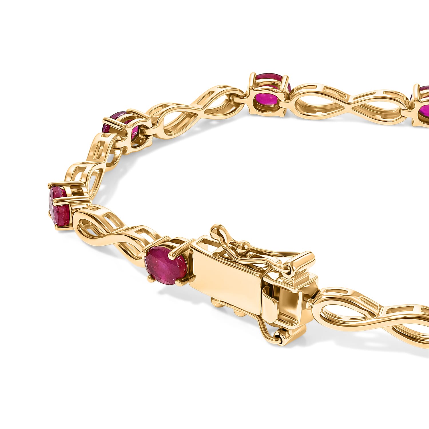EverTrue Niassa Ruby (FF) 5.00 ctw Bracelet in 18K YG Plated (7.25 In)