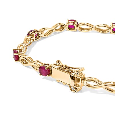 EverTrue Niassa Ruby (FF) 5.00 ctw Bracelet in 18K YG Plated (7.25 In)