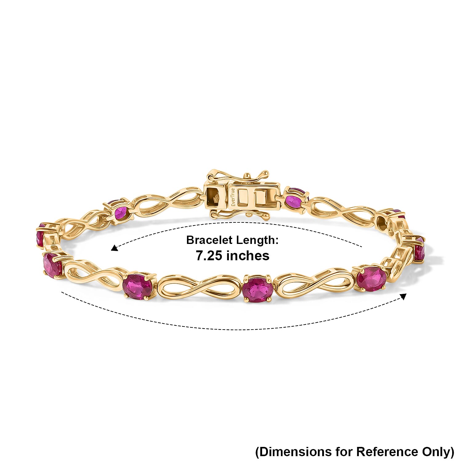EverTrue Niassa Ruby (FF) 5.00 ctw Bracelet in 18K YG Plated (7.25 In)