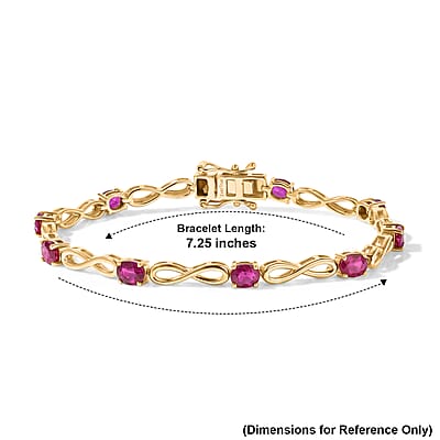 EverTrue Niassa Ruby (FF) 5.00 ctw Bracelet in 18K YG Plated (7.25 In)