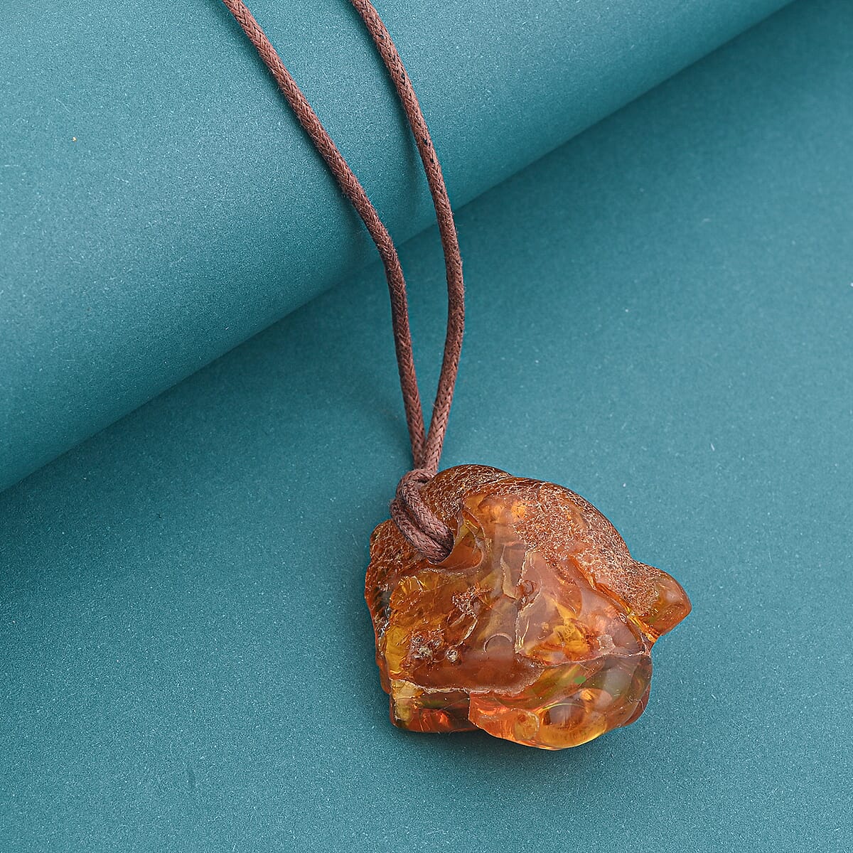  Baltic Amber Brown Rope Necklace (32 Inches) image number 1