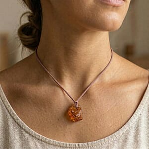  Baltic Amber Brown Rope Necklace (32 Inches)