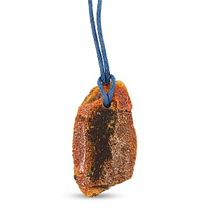 Baltic Amber Blue Rope Necklace (32 Inches)