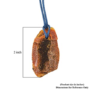 Baltic Amber Blue Rope Necklace (32 Inches)