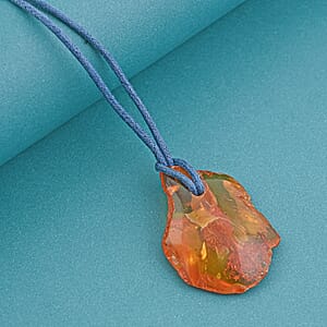 Baltic Amber Blue Rope Necklace (32 Inches)