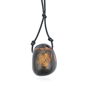 Butterscotch Amber Black Leather Necklace (32 Inches)