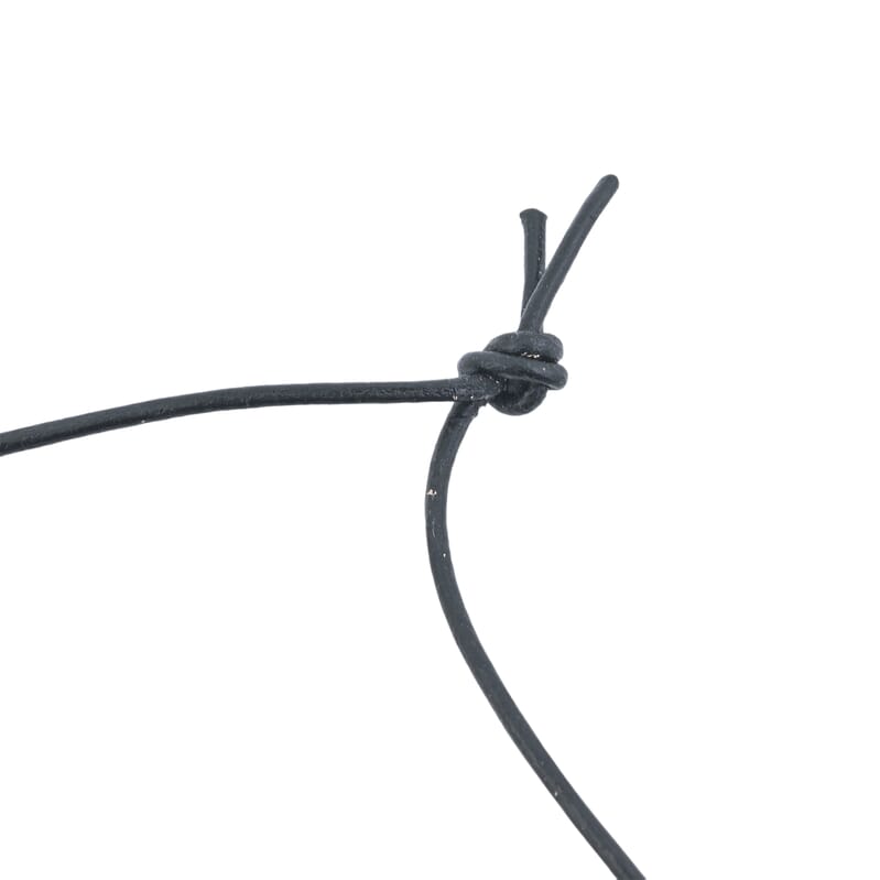 Raw Amber Black Leather Necklace (24 Inches)