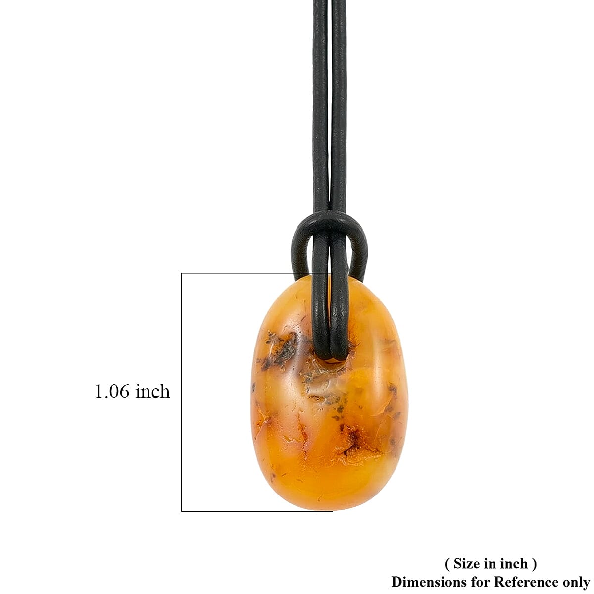 Raw Amber Leather Necklace (28 Inches) image number 3