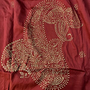 Neelam Fashions Red Gold Foil Kaftan - One Size Fits Most