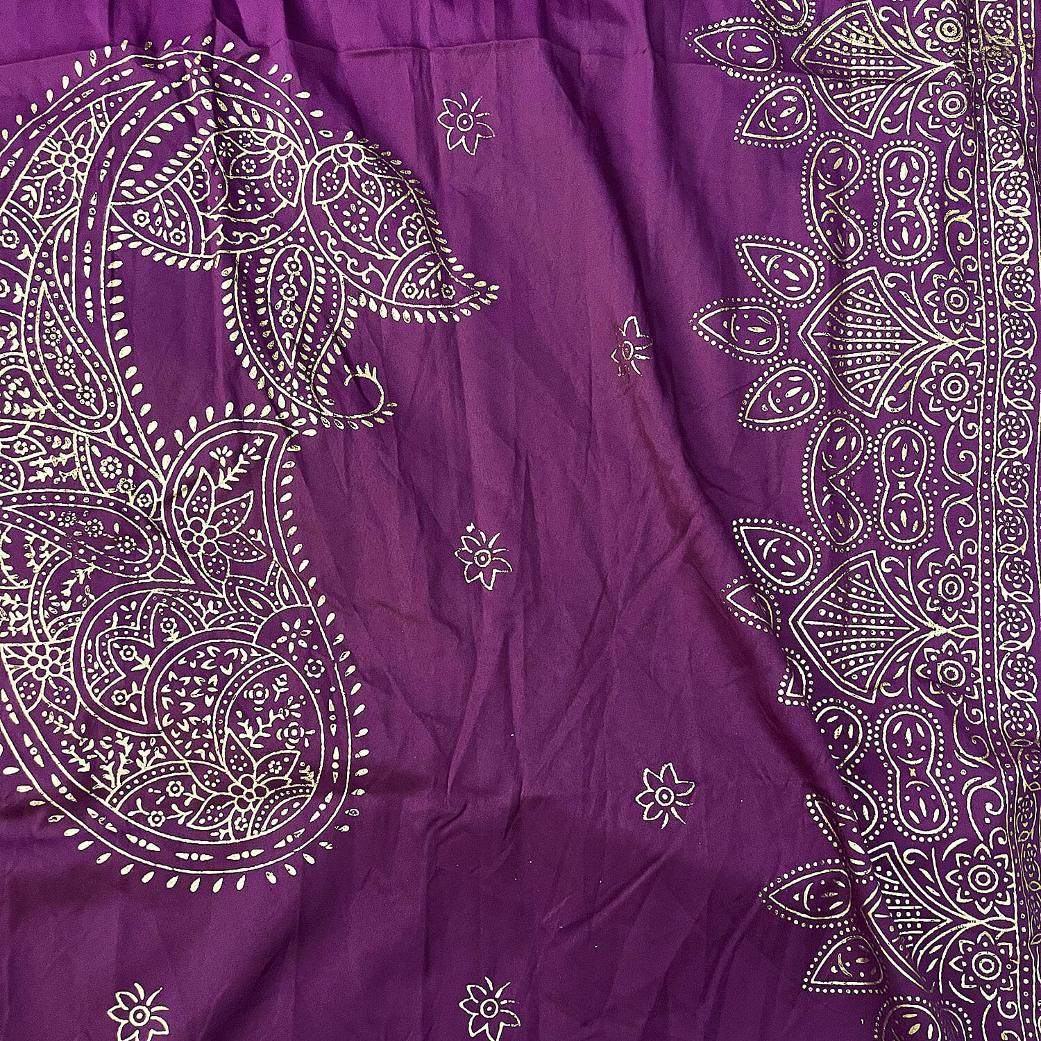 Neelam Fashions Purple Gold Foil Kaftan - One Size Fits Most