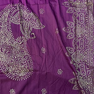 Neelam Fashions Purple Gold Foil Kaftan - One Size Fits Most