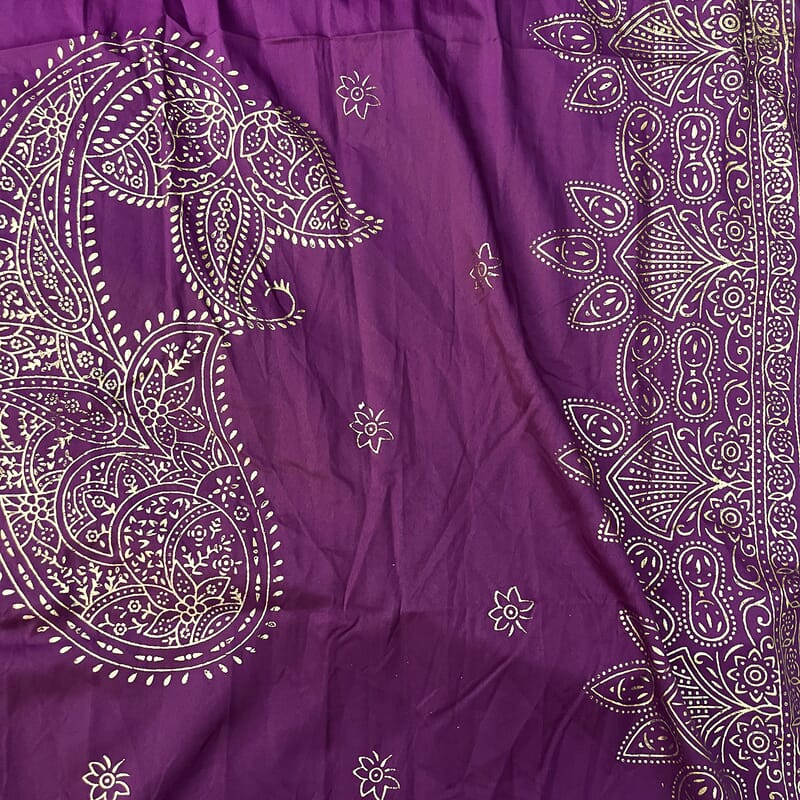 Neelam Fashions Purple Gold Foil Kaftan - One Size Fits Most