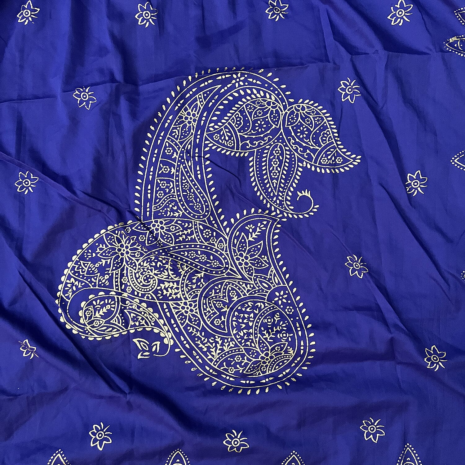 Neelam Fashions Royal Blue Gold Foil Kaftan - One Size Fits Most