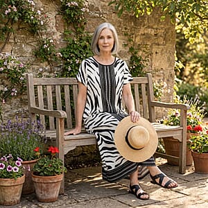 Neelam Fashions Black White Animal Maxi Dress - One Size Fits Most
