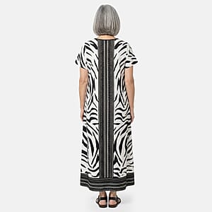 Neelam Fashions Black White Animal Maxi Dress - One Size Fits Most