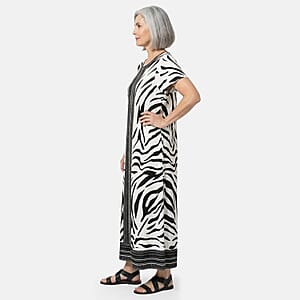 Neelam Fashions Black White Animal Maxi Dress - One Size Fits Most