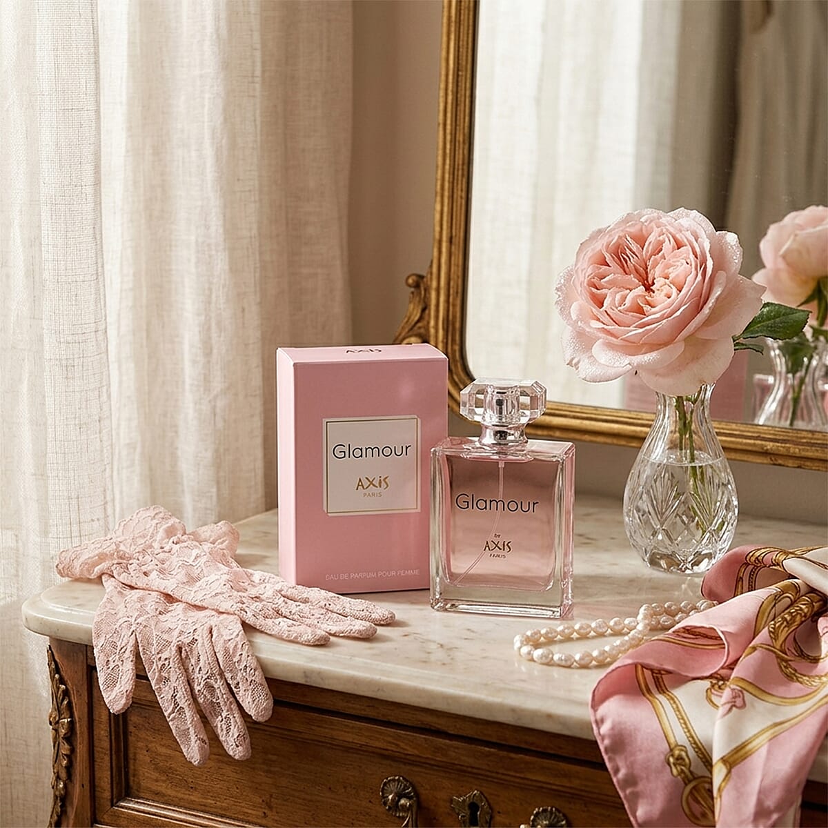 Glamour by Axis Full Size Set (EDP 3.3oz & Shower Gel 3.3oz) Made in Paris  image number 1