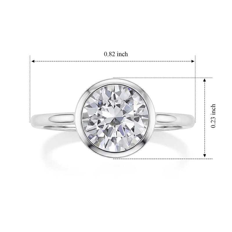 D'Joy Zirconia by Swarovski 2.00 ctw Ring in Platinum Over Sterling Silver (Size 5.5)