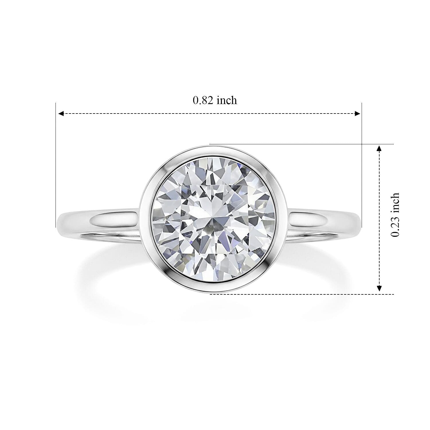 D'Joy Zirconia by Swarovski 2.00 ctw Ring in Platinum Over Sterling Silver (Size 6.5)