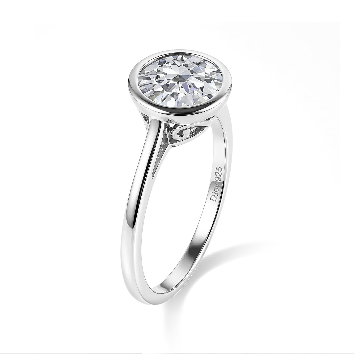 D'Joy Zirconia by Swarovski 2.00 ctw Ring in Platinum Over Sterling Silver (Size 7.5)