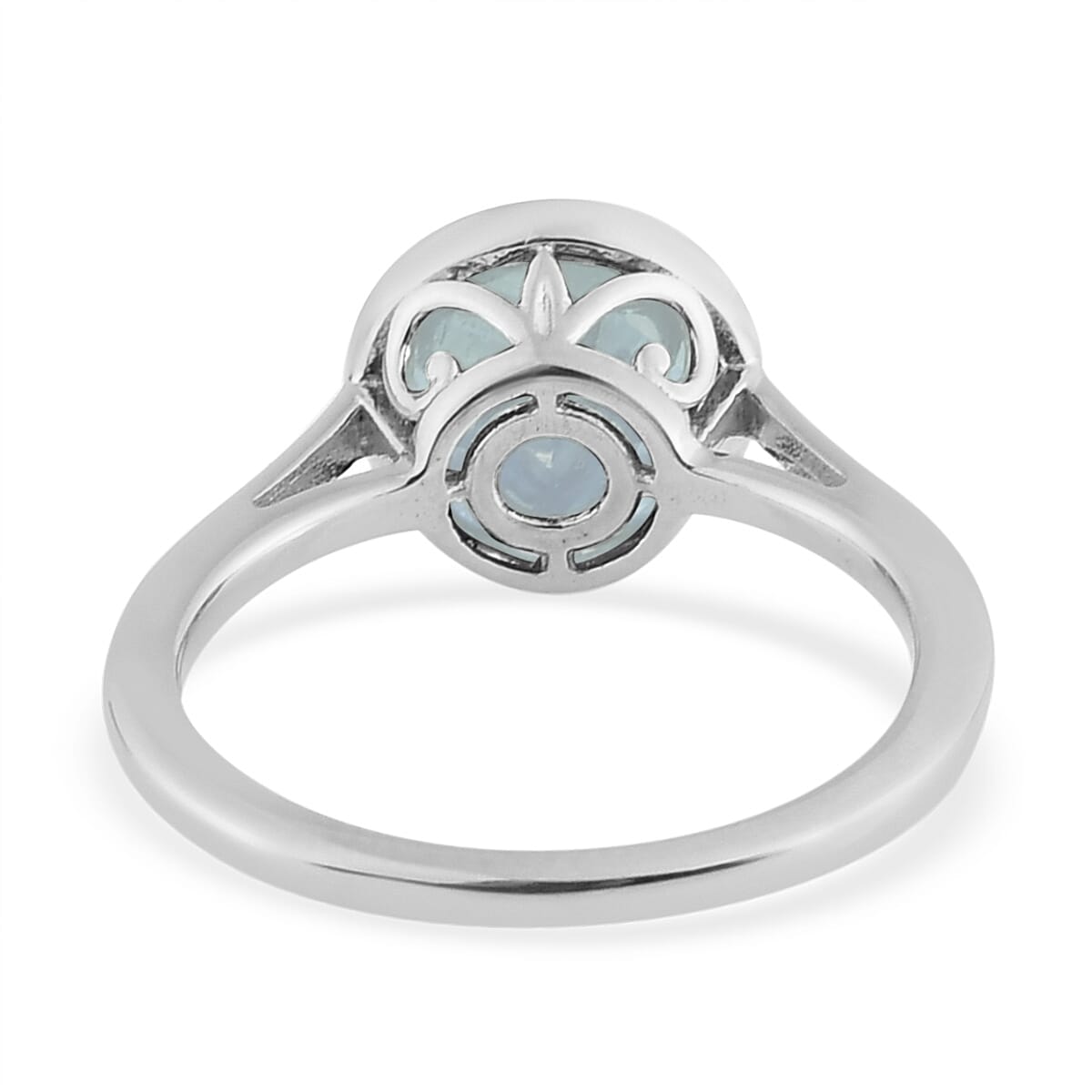 D'Joy Mangoro Aquamarine 1.70 ctw Ring in Platinum Over Sterling Silver (Size 5.0)