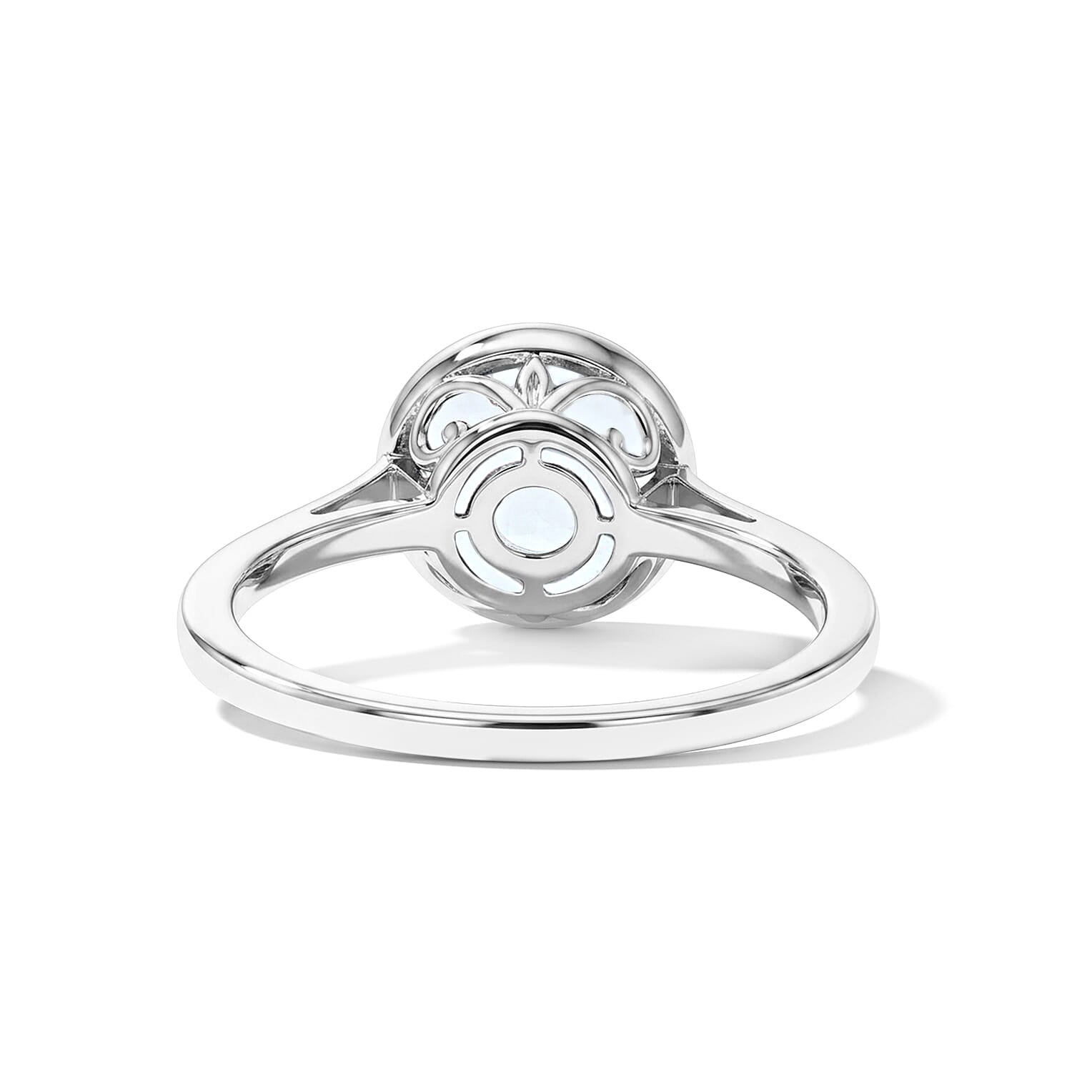 D'Joy Simulated Diamond Ring in Platinum Over Sterling Silver (Size 7.0)