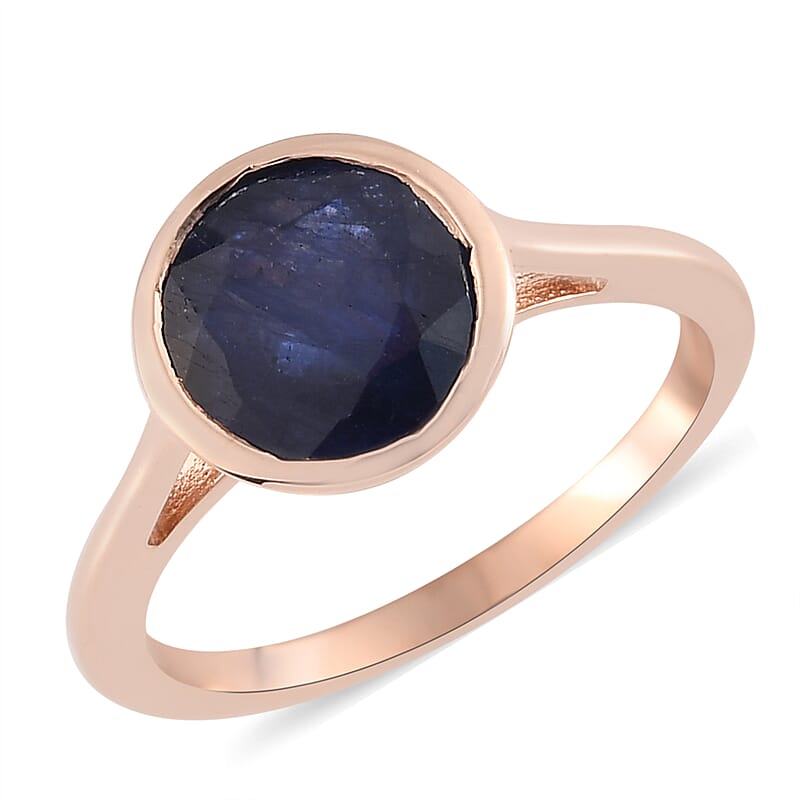 D'Joy Masoala Sapphire (D) 2.00 ctw Ring in 14K Rose Gold Over Sterling Silver (Size 5.0)