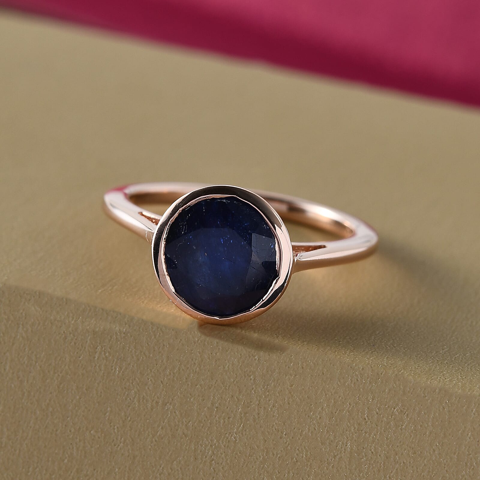 D'Joy Masoala Sapphire (D) 2.00 ctw Ring in 14K Rose Gold Over Sterling Silver (Size 5.0)