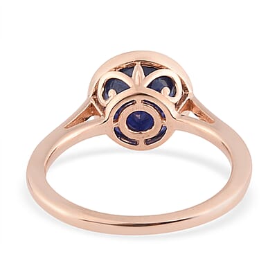 D'Joy Masoala Sapphire (D) 2.00 ctw Ring in 14K Rose Gold Over Sterling Silver (Size 5.0)