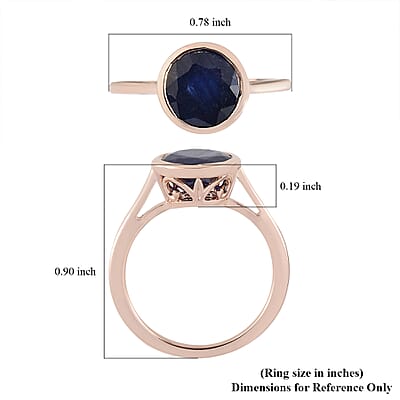 D'Joy Masoala Sapphire (D) 2.00 ctw Ring in 14K Rose Gold Over Sterling Silver (Size 5.0)