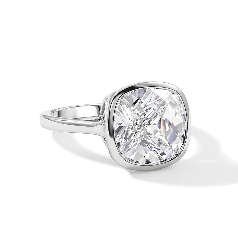 D'Joy Crystal by Swarovski Ring in Platinum Over Sterling Silver (Size 6)