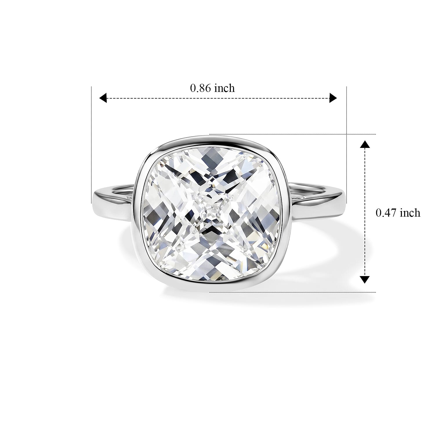 D'Joy Crystal by Swarovski Ring in Platinum Over Sterling Silver (Size 6)