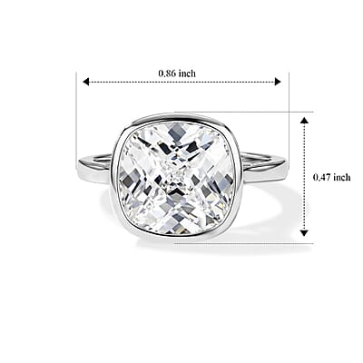 D'Joy Crystal by Swarovski Ring in Platinum Over Sterling Silver (Size 6)