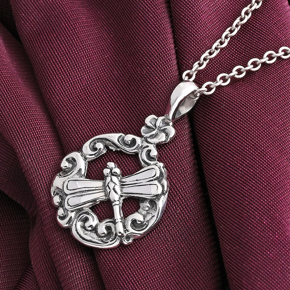 Bali Legacy Dragonfly Pendant in Sterling Silver 3.80 Grams image number 1