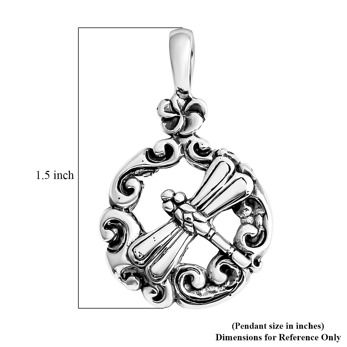 Bali Legacy Dragonfly Pendant in Sterling Silver 3.80 Grams