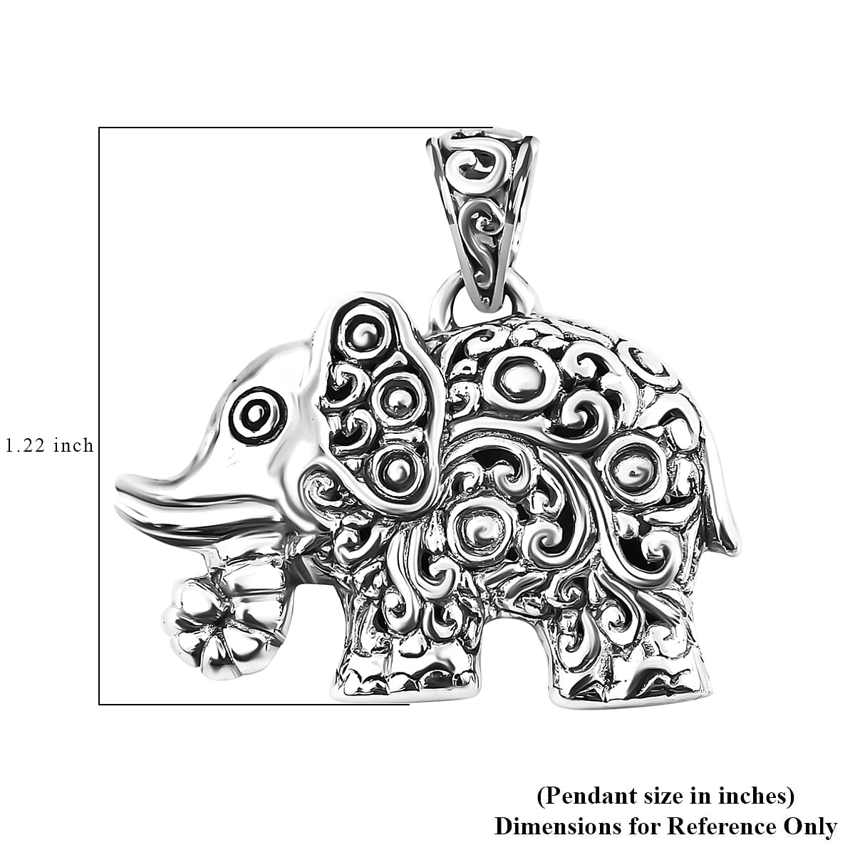 Bali Legacy Elephant Pendant in Sterling Silver 8.60 Grams image number 4