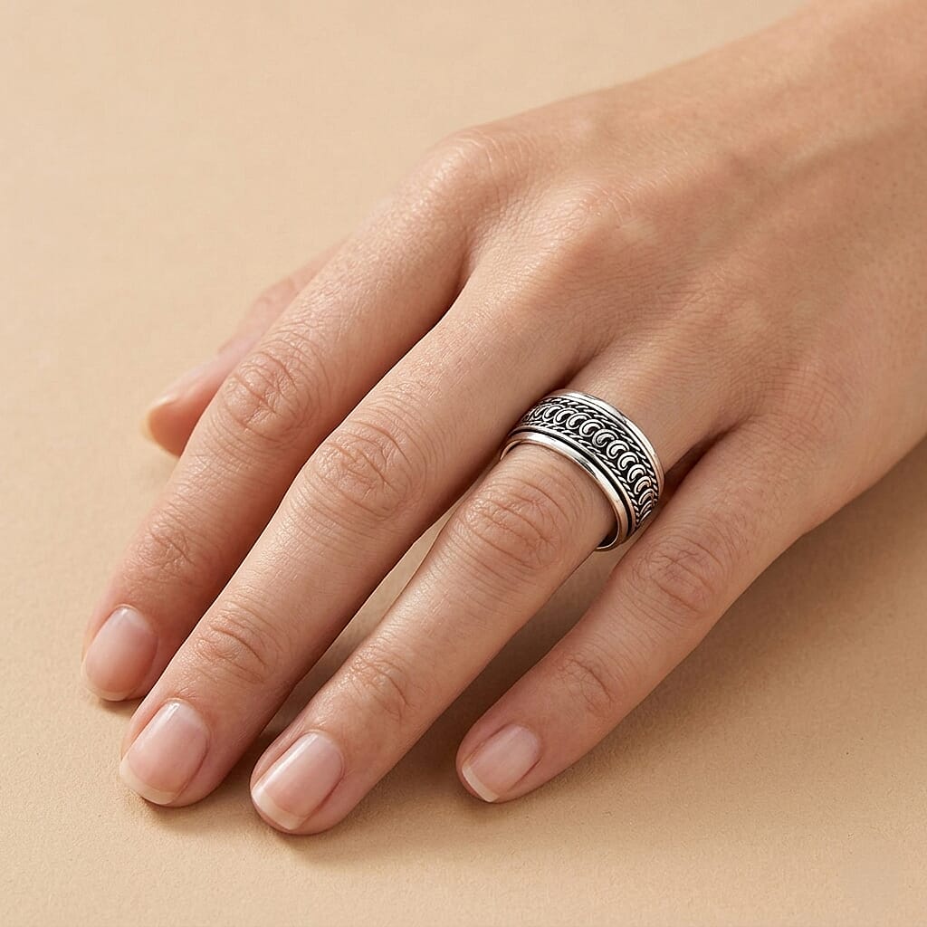 Bali Legacy Spinner Ring in Sterling Silver (Size 8.0) 5.80 Grams