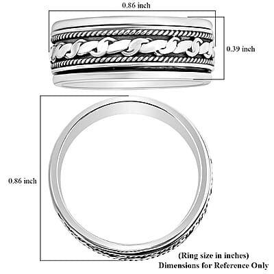 Bali Legacy Spinner Ring in Sterling Silver (Size 8.0) 5 Grams