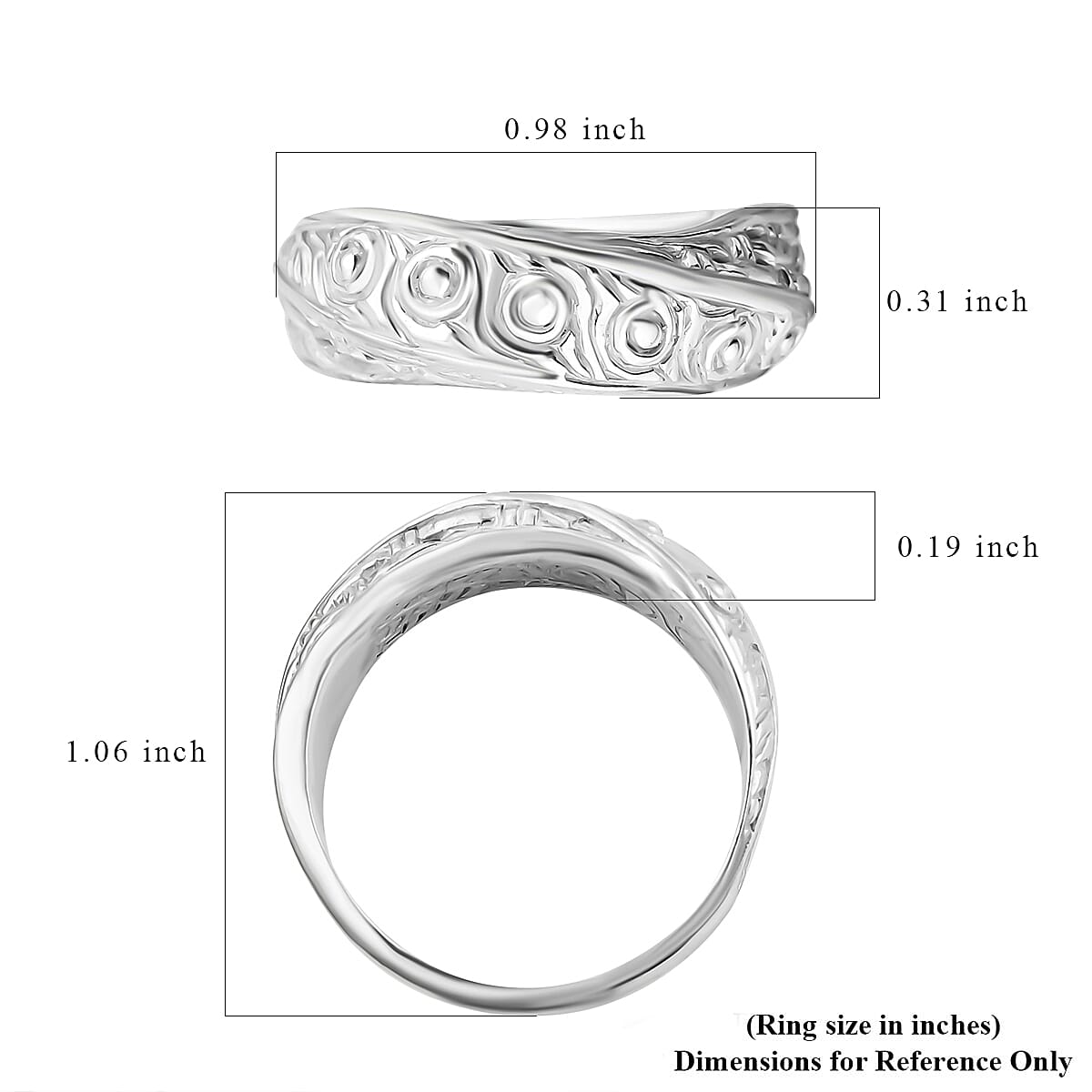 Bali Legacy Ring in Sterling Silver (Size 11.0) 6.70 Grams