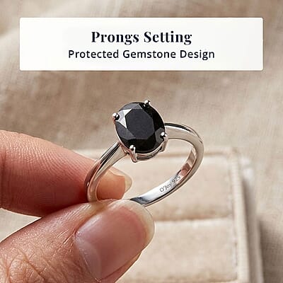 D'Joy Elite Shungite 1.40 ctw Ring in Platinum Over Sterling Silver (Size 5.0)