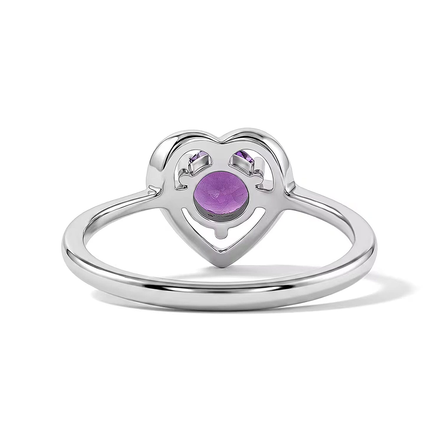 D'Joy African Amethyst 0.45 ctw Solitaire Ring in Platinum Over Sterling Silver (Size 7.0)