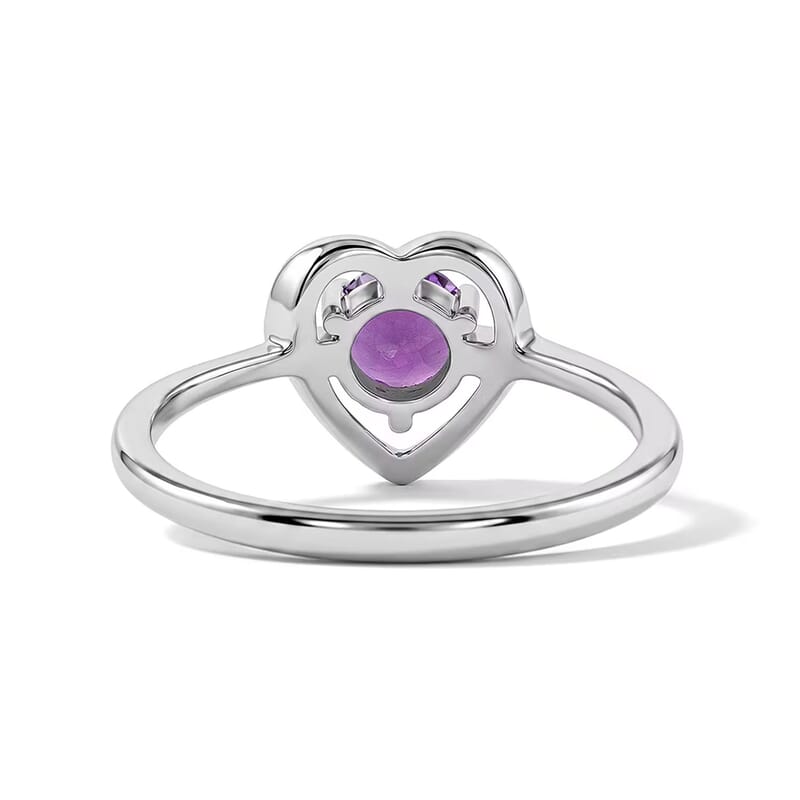 D'Joy African Amethyst 0.45 ctw Solitaire Ring in Platinum Over Sterling Silver (Size 7.0)